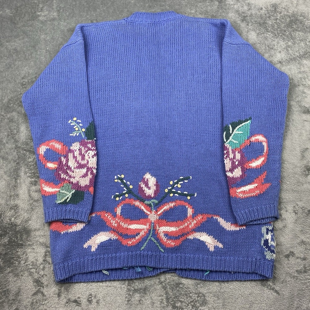 Vintage Lauren Hansen Sweater Womens Small Multicolor Spring‎ Floral Cardigan - Picture 10 of 14